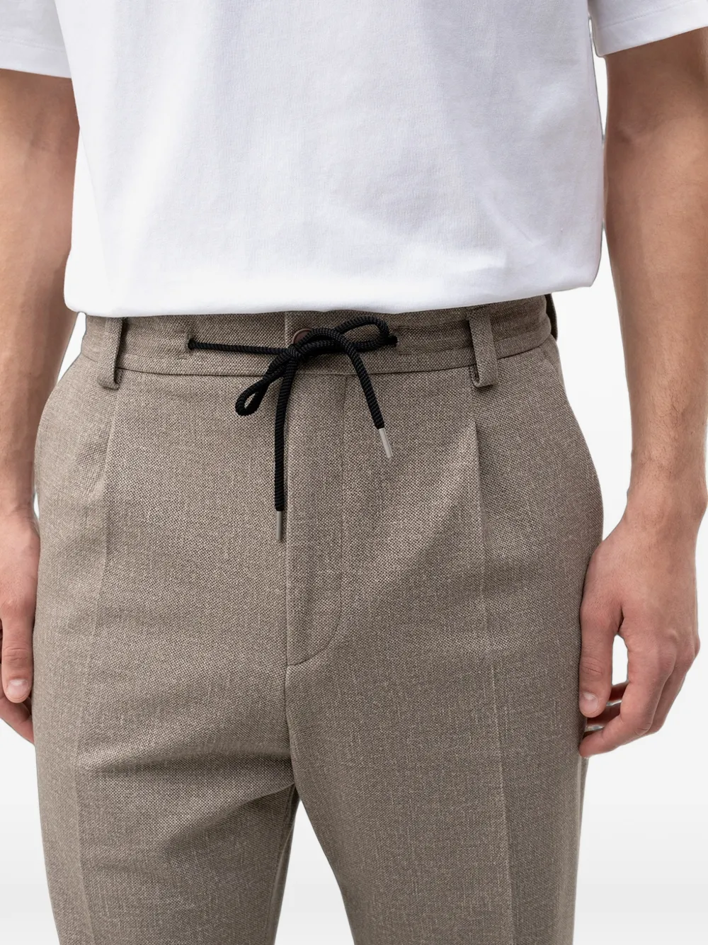 HUGO Plooibroek met trekkoordtaille Beige