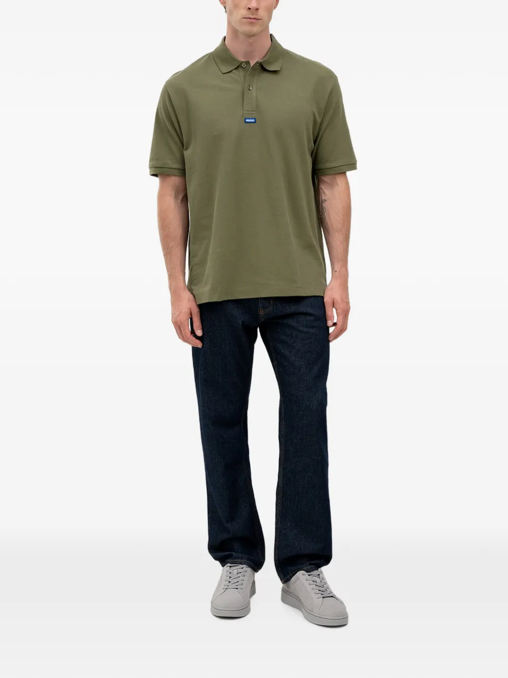 HUGO Poloshirt met logopatch Groen