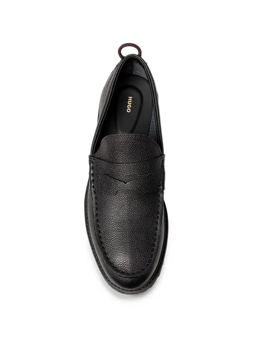 HUGO Loafers van bewerkt leer met chunky zool Zwart