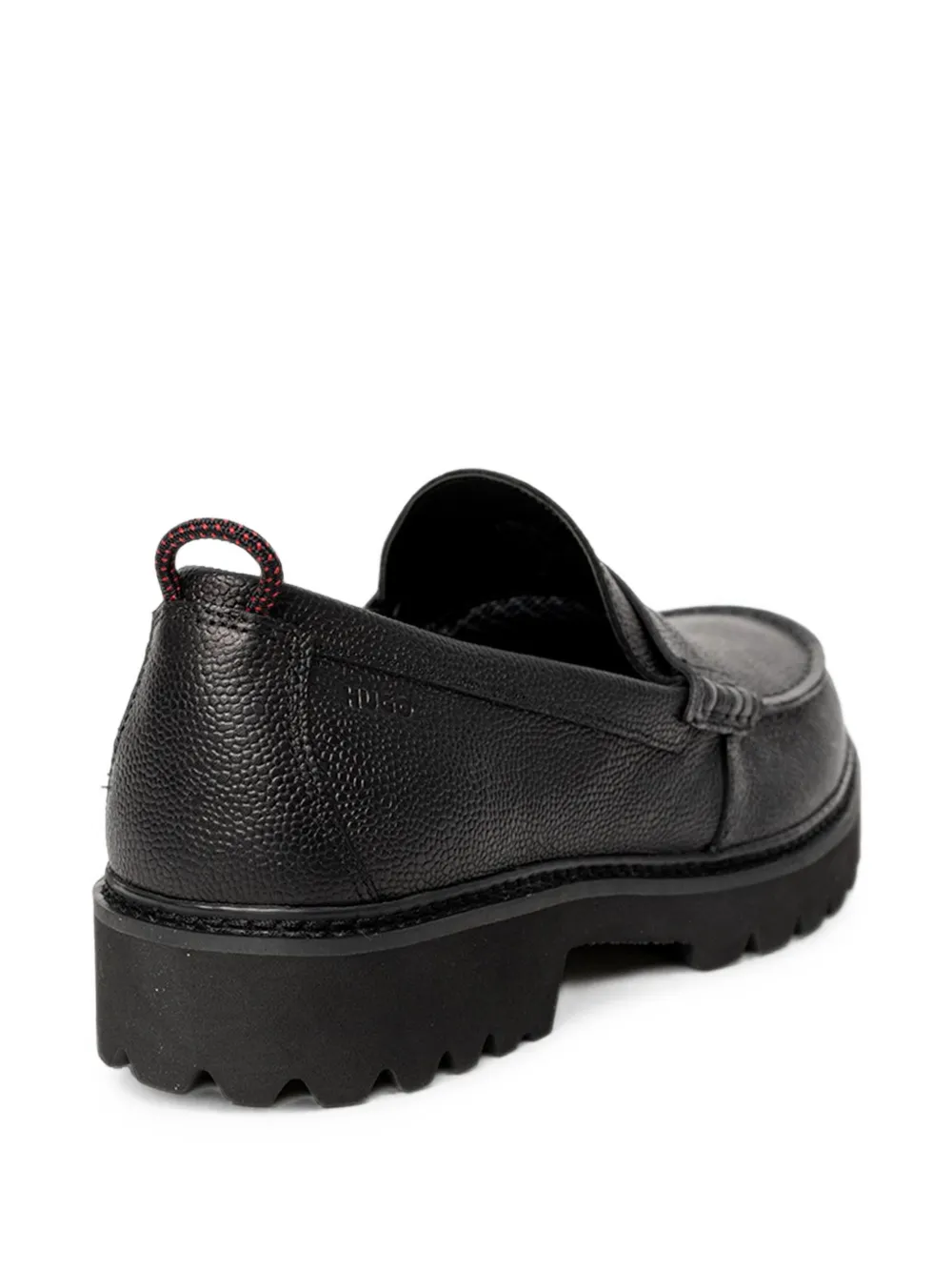 HUGO Loafers van bewerkt leer met chunky zool Zwart