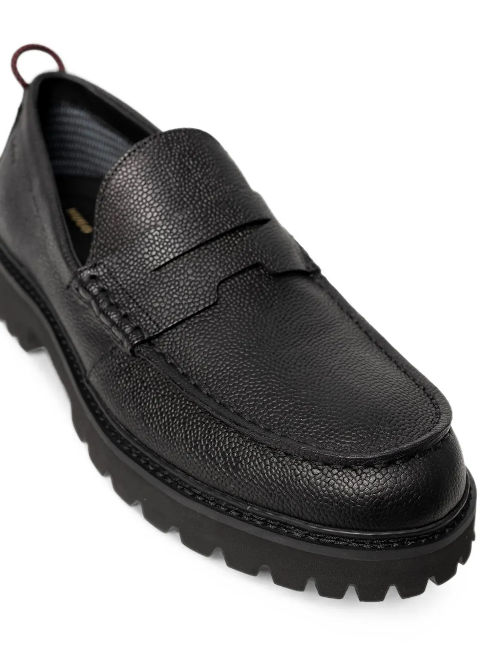 HUGO Loafers van bewerkt leer met chunky zool Zwart