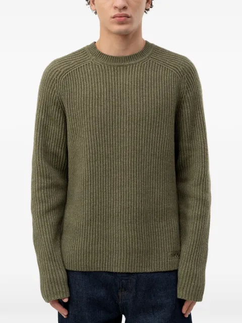 HUGO ribbed-knit raglan-sleeve sweater