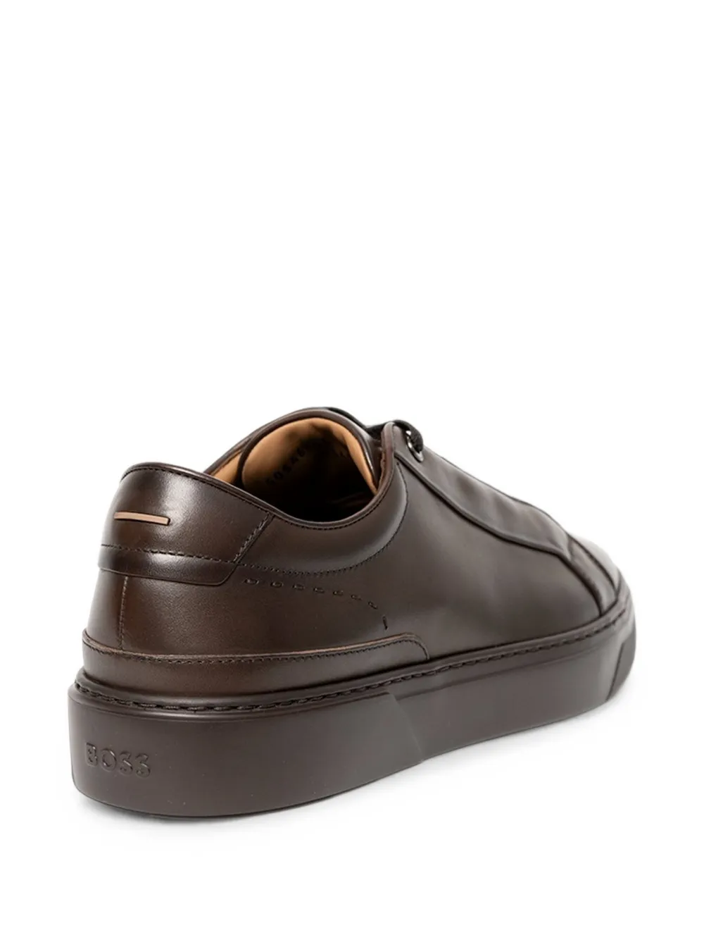 BOSS Gary sneakers van geborsteld leer met elastische veters Bruin