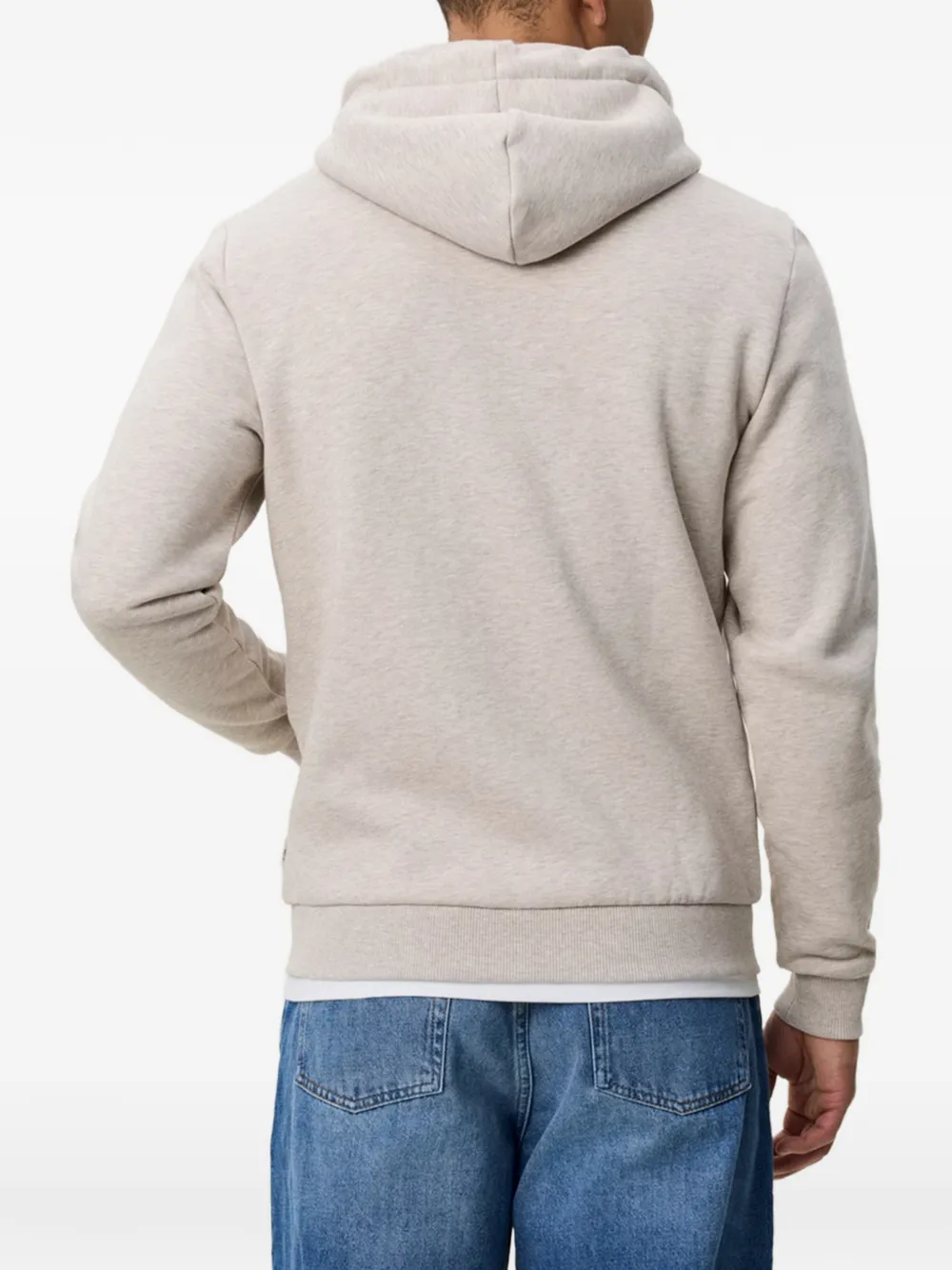 Les Deux logo-embroidered zip-up hoodie Beige