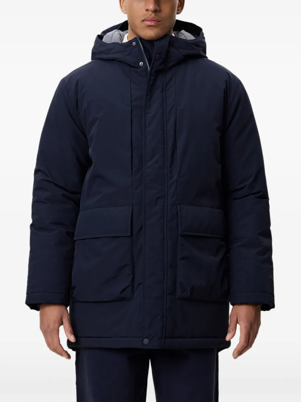 Les Deux Gewatteerde jas met capuchon Blauw