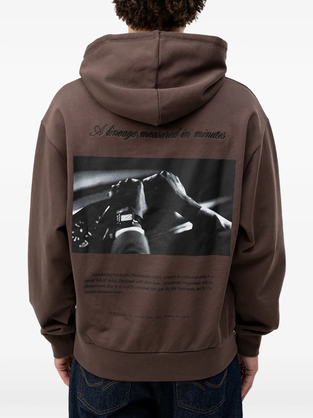 HUGO Hoodie met print Bruin