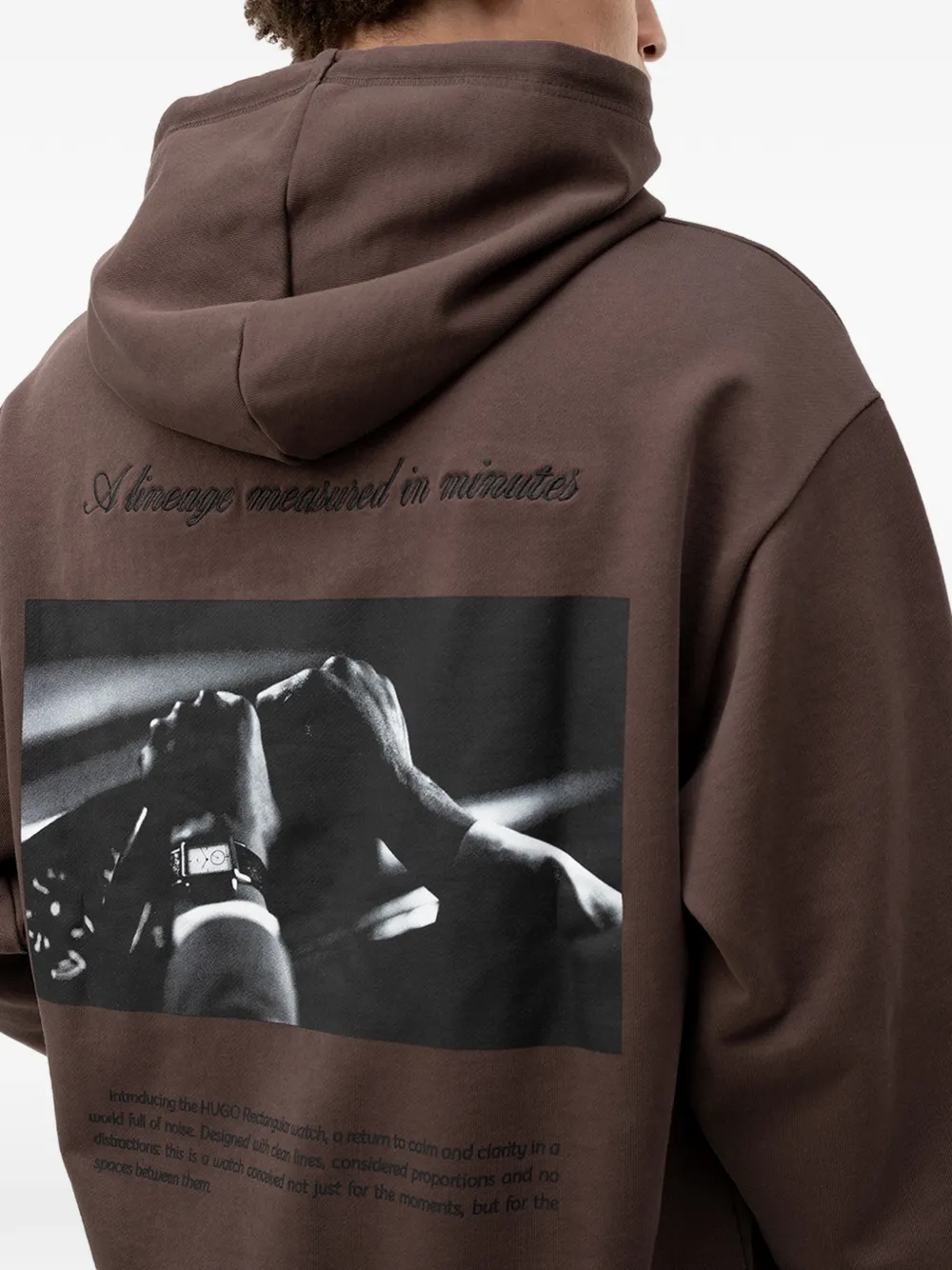 HUGO Hoodie met print Bruin