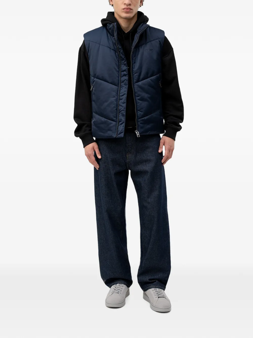 HUGO Gewatteerde bodywarmer Blauw