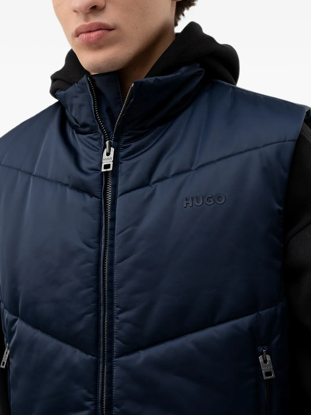 HUGO Gewatteerde bodywarmer Blauw