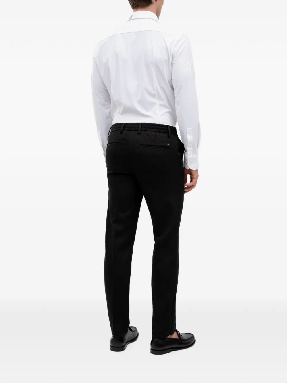 BOSS Broek met trekkoordtaille Zwart