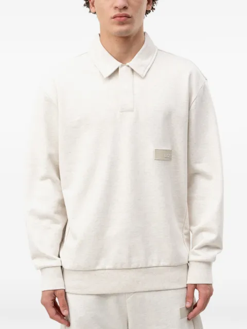 BOSS logo-patch polo-collar sweater