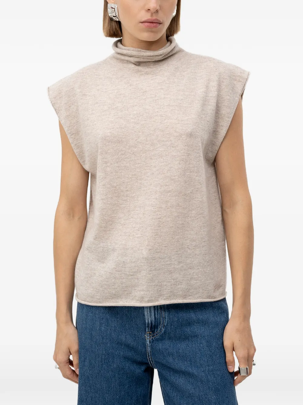 BOSS half-neck top in cashmere and virgin wool