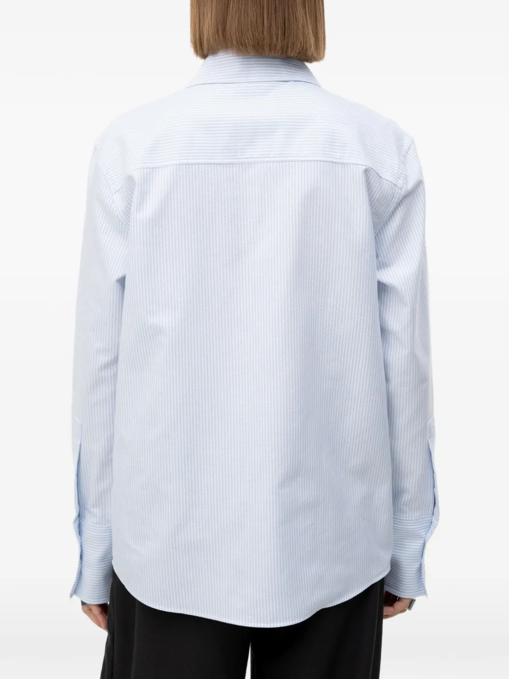 HUGO Gestreepte blouse met logoplakkaat Wit