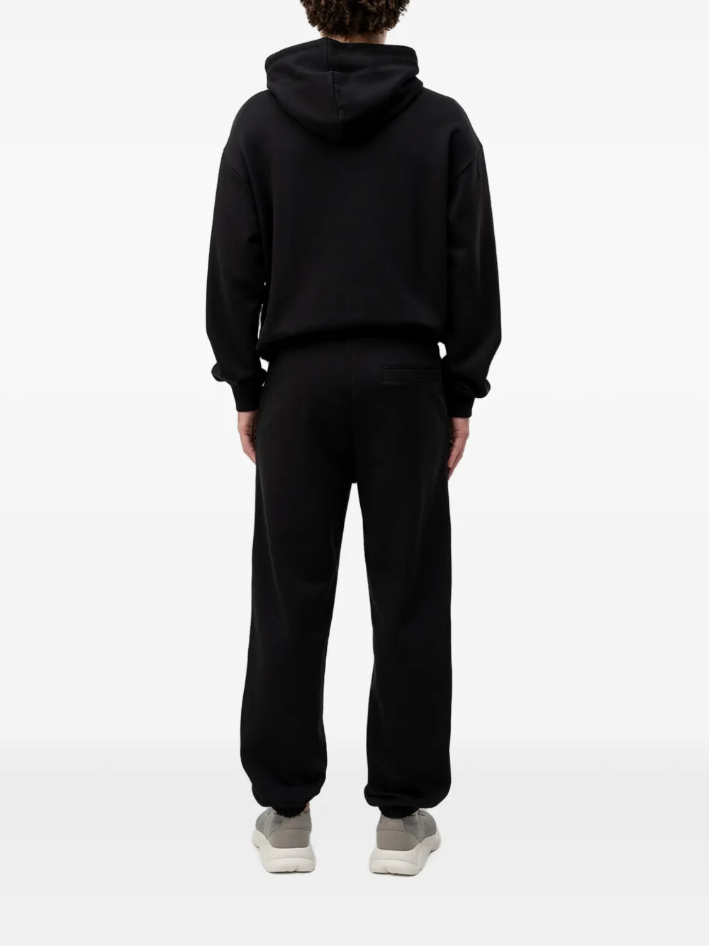 HUGO Ruimvallende katoenen broek met streetwear-logo Zwart