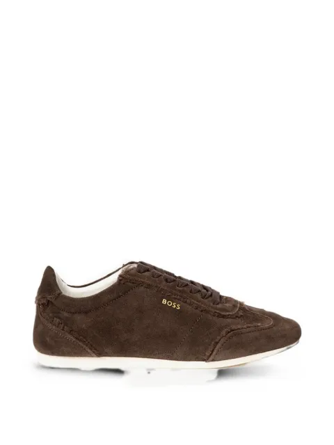 BOSS suede raw-edge sneakers