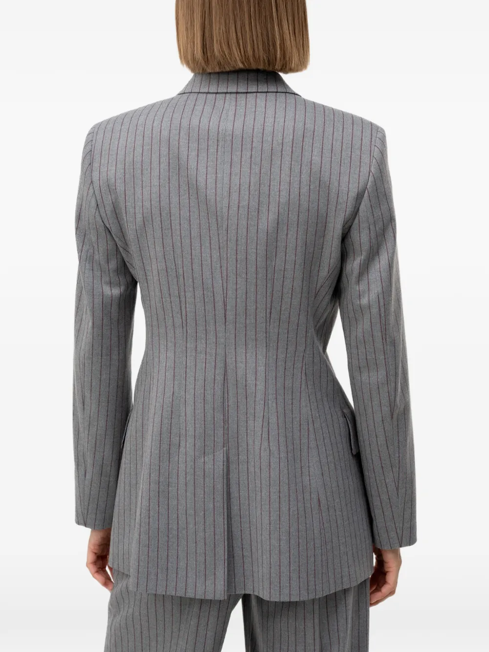 HUGO Regular-fit zandloper blazer met krijtstreep Grijs