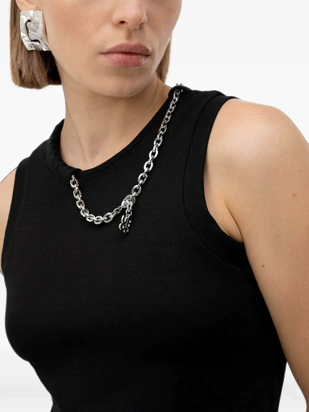 HUGO Tanktop verfraaid met ketting Zwart