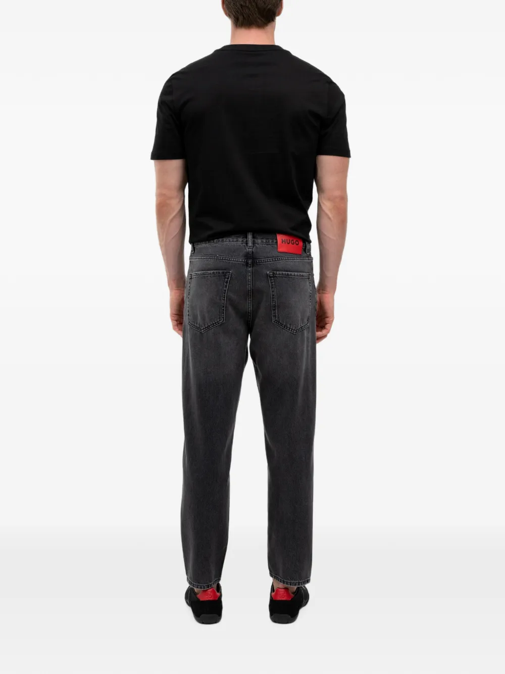 HUGO Jeans met logo-patch en vervaagd effect Grijs