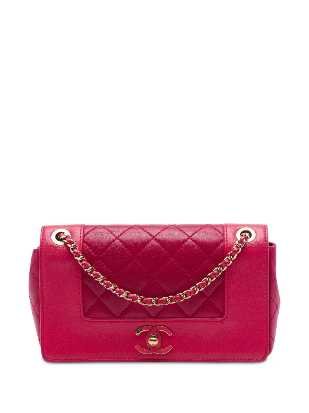CHANEL Pre-Owned 2016-2017 Quilted Bicolor Sheepskin Mademoiselle Vintage Flap crossbody bag - Rosa