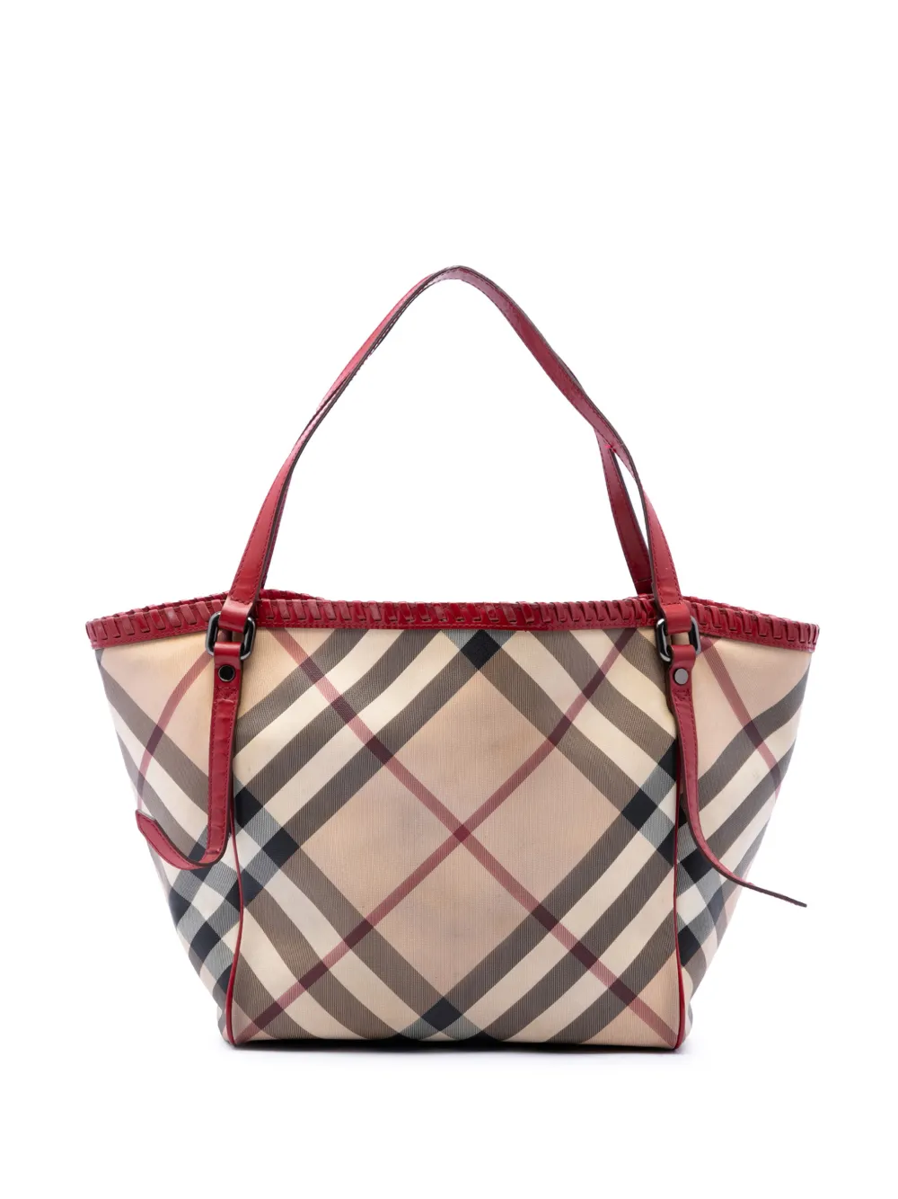 Burberry Pre-Owned 2000-2017 Supernova Check Coated Canvas Whipstitch tote bag - Toni neutri