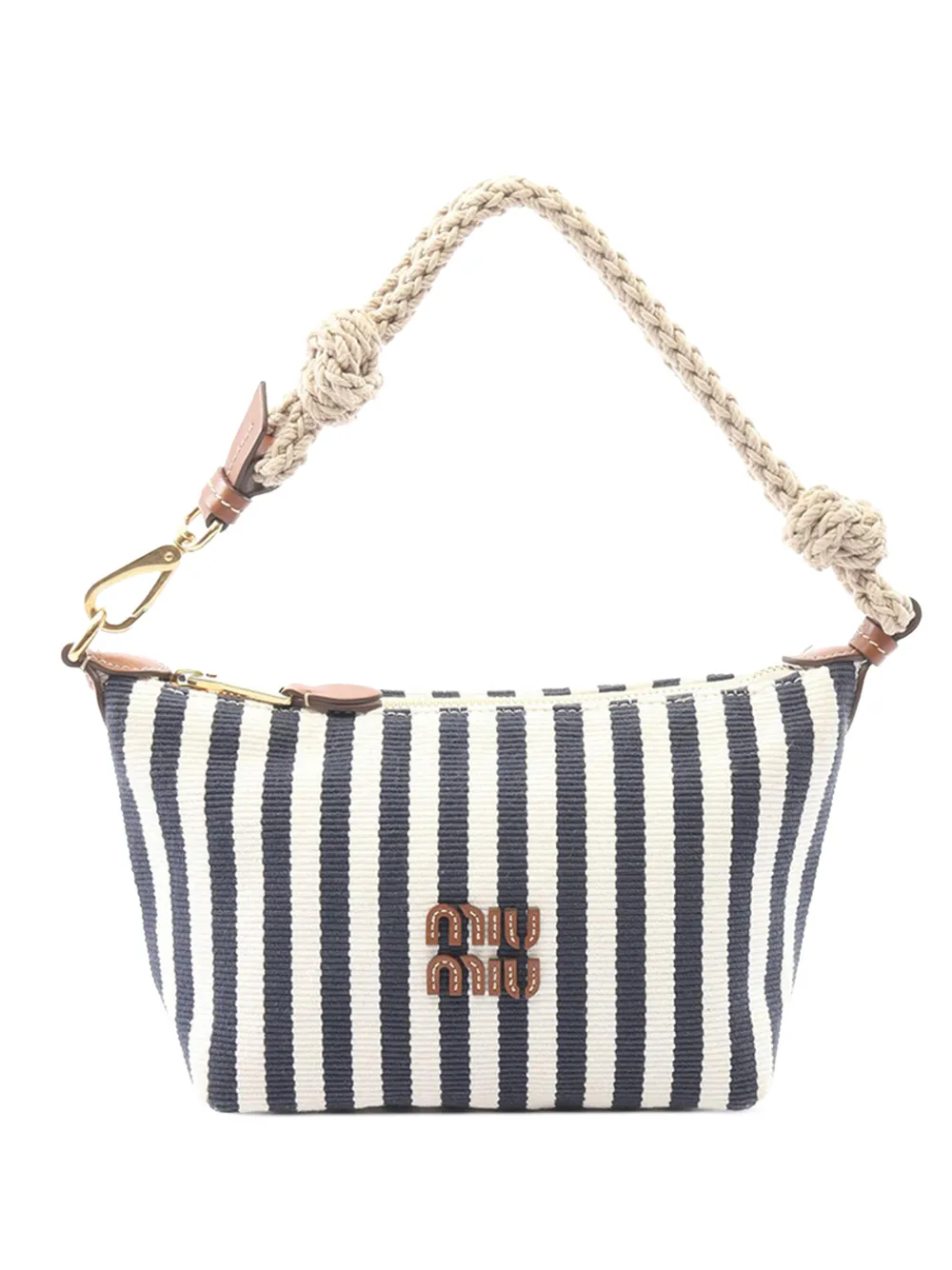Miu Miu Pre-Owned 2010-2026 Cannette Righe Stripe Canvas handbag - White