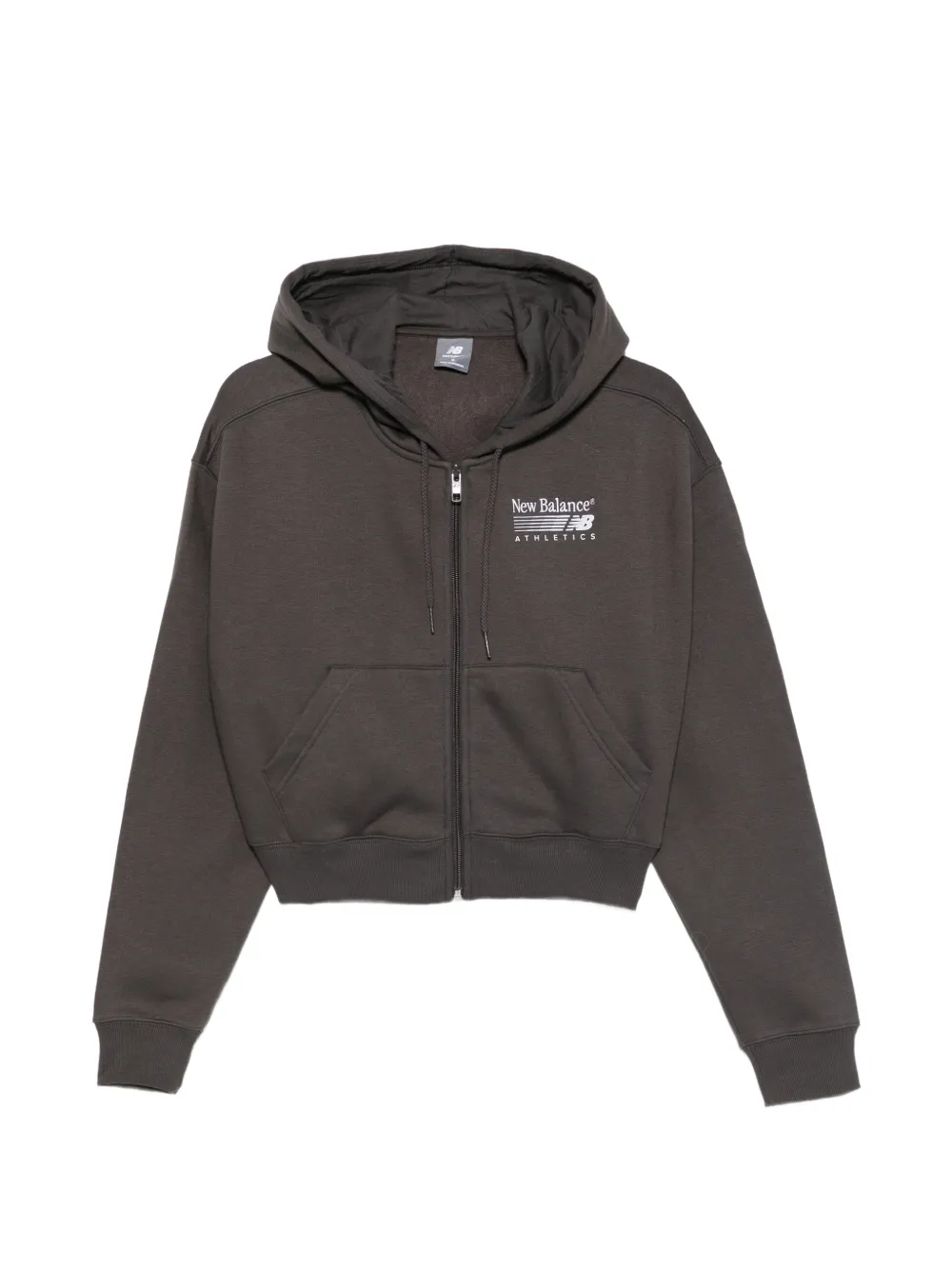 New Balance logo-print zip-fastening hoodie Zwart