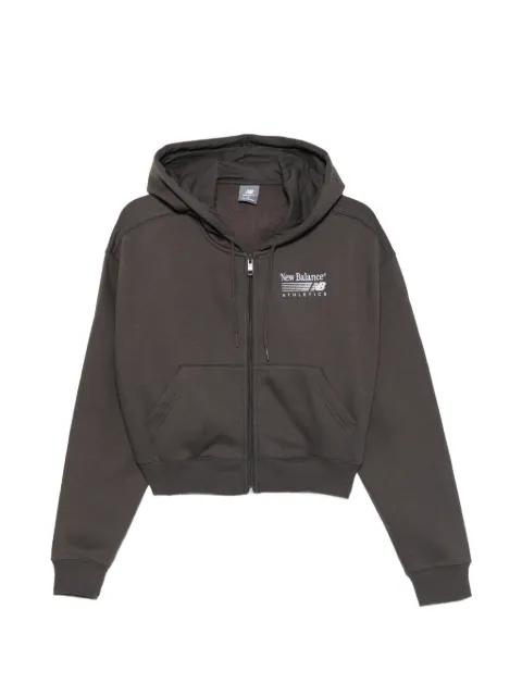 New Balance logo-print zip-fastening hoodie