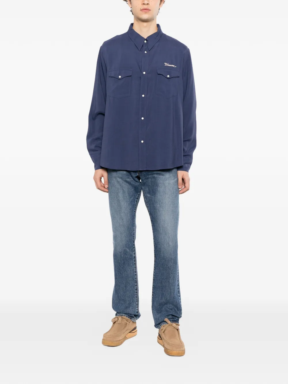 visvim Meridian overhemd Blauw