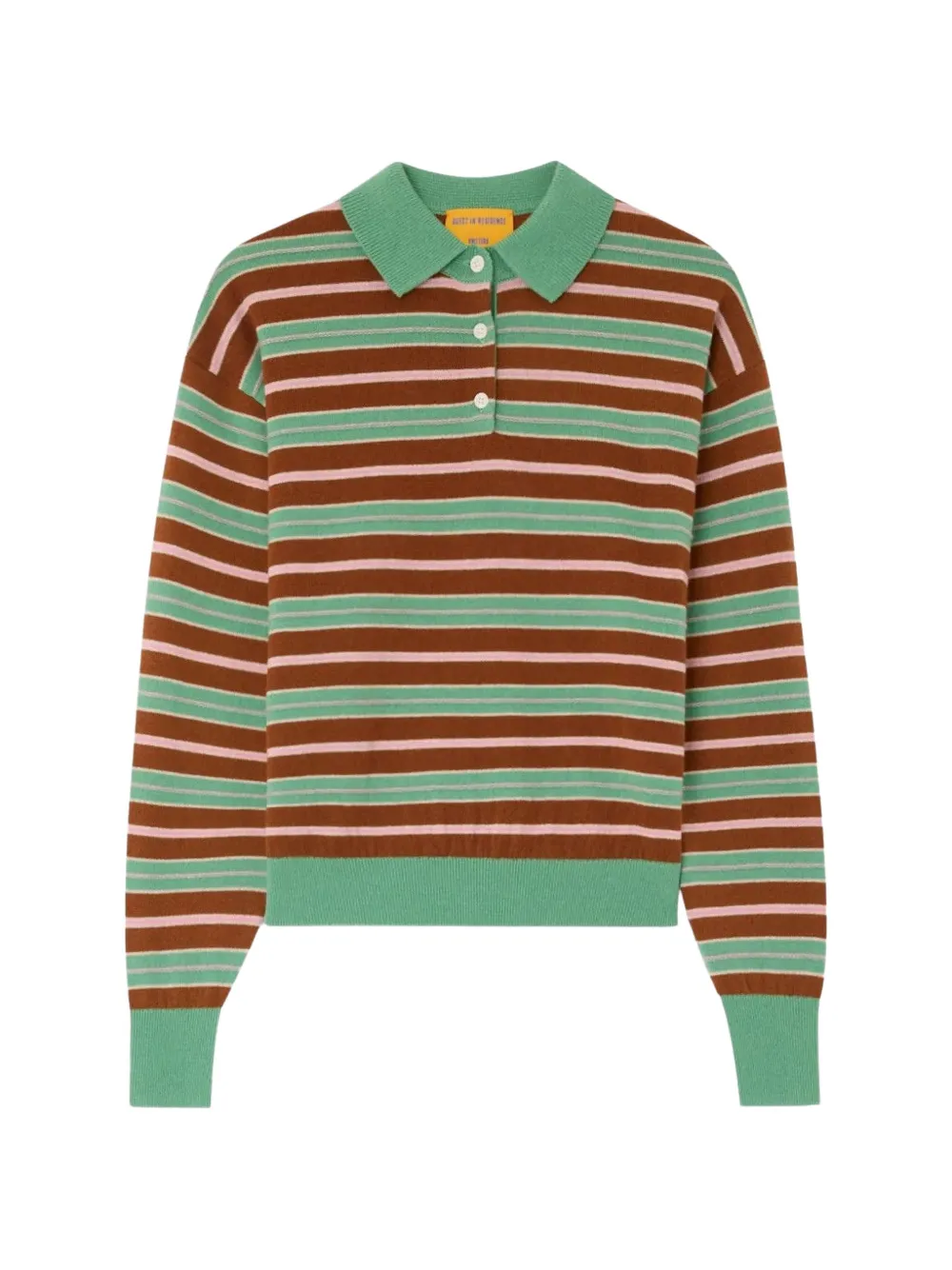 Guest In Residence Collegiate striped polo top