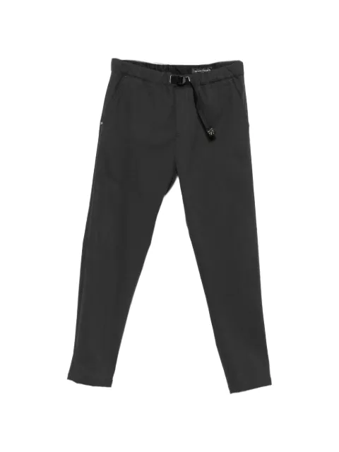White Sand belted twill straight-leg trousers