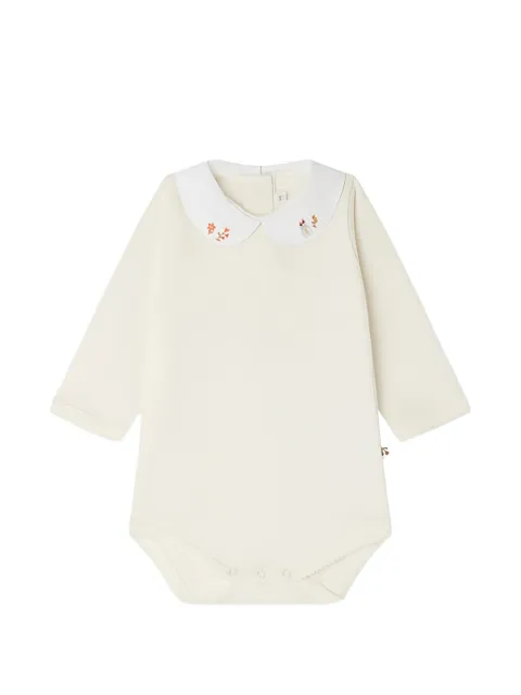 Bonpoint Cygne floral-embroidered bodysuit