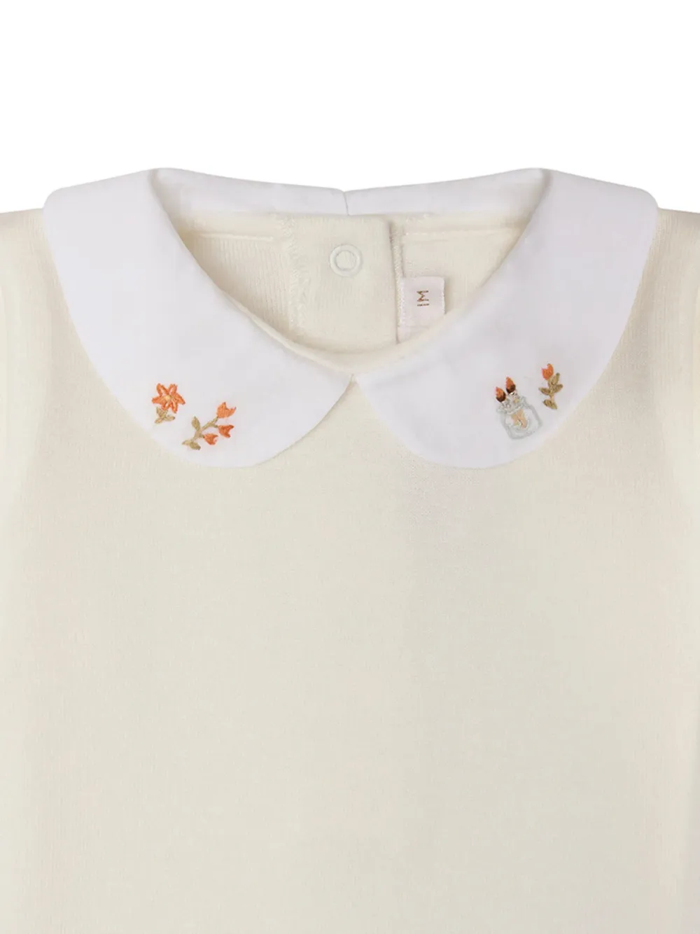 Bonpoint Cygne floral-embroidered bodysuit Beige