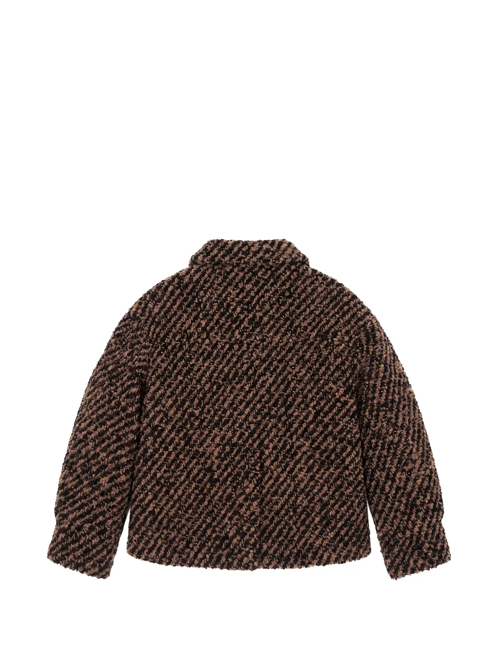 Moncler Enfant Teddy shirtjack met diagonale streep Bruin