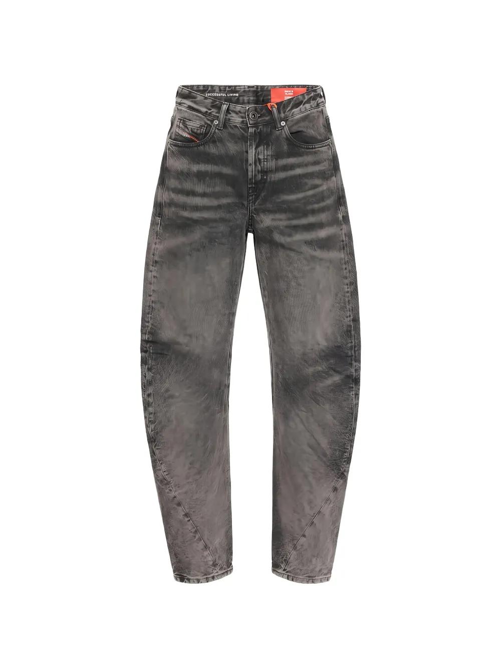 Diesel Jeans met gewelfde pijpen en vervaagd effect Grijs