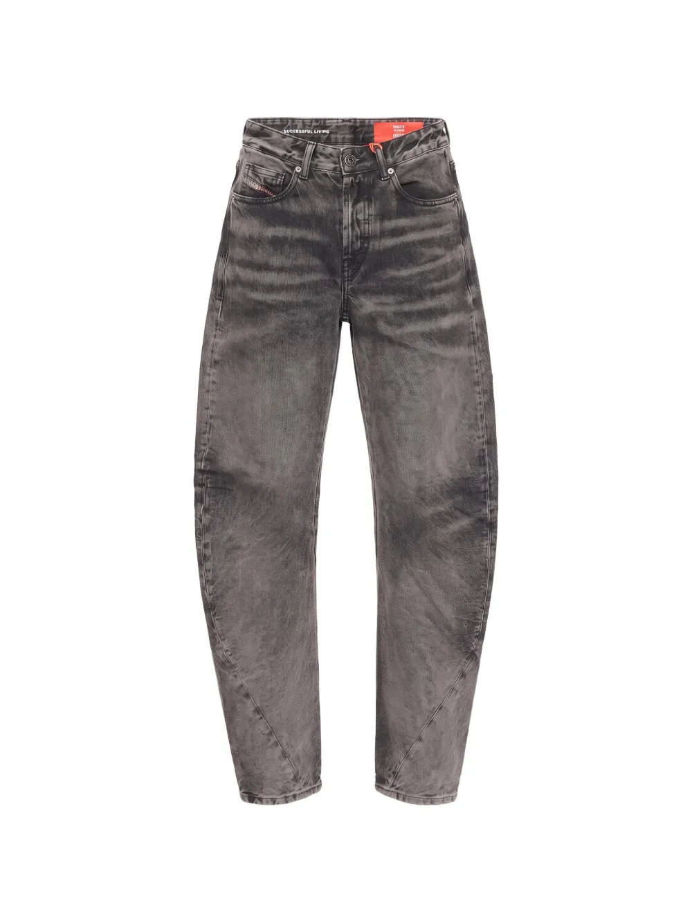 Diesel Jeans met gewelfde pijpen en vervaagd effect Grijs