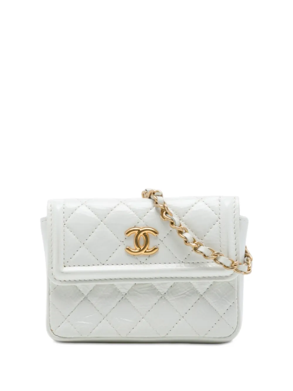 CHANEL Pre-Owned 2020 CC Quilted Shiny Aged Calfskin Waist Bag belt bag - Bianco