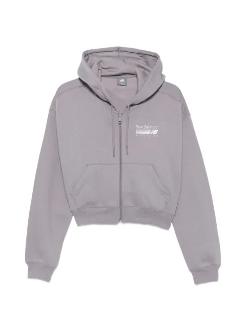 New Balance logo-print zip-fastening hoodie