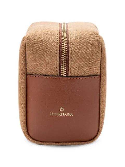 La Portegna Dopp leather-trim canvas wash bag