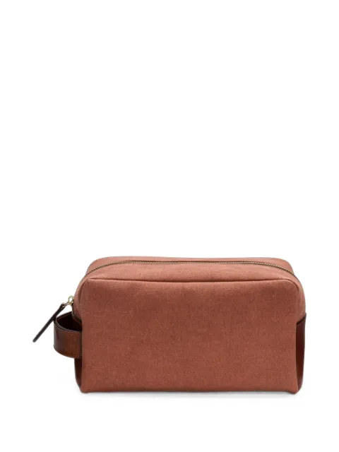 La Portegna Negro canvas leather-trim wash bag