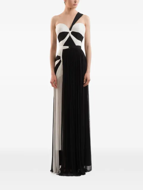 IMROSKA one-shoulder pleated maxi dress