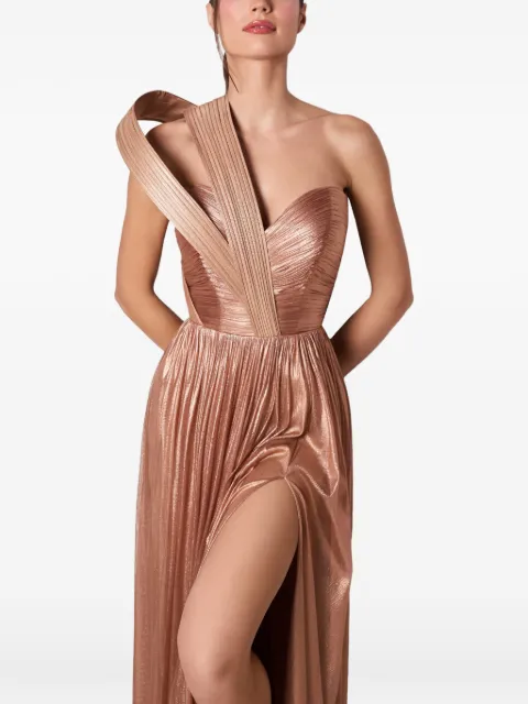 IMROSKA Thalia one-shoulder pleated maxi dress