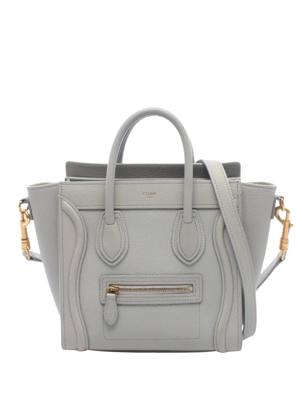 Celine Pre-Owned 2020 Nano Leather Luggage Tote satchel - Grigio