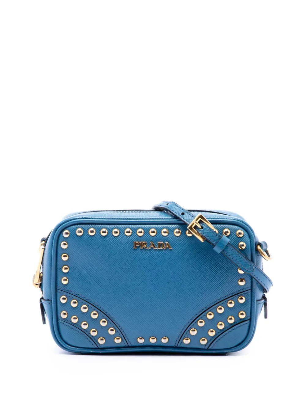 Prada Pre-Owned 2010-2026 Studded Saffiano Camera Bag crossbody bag - Blu
