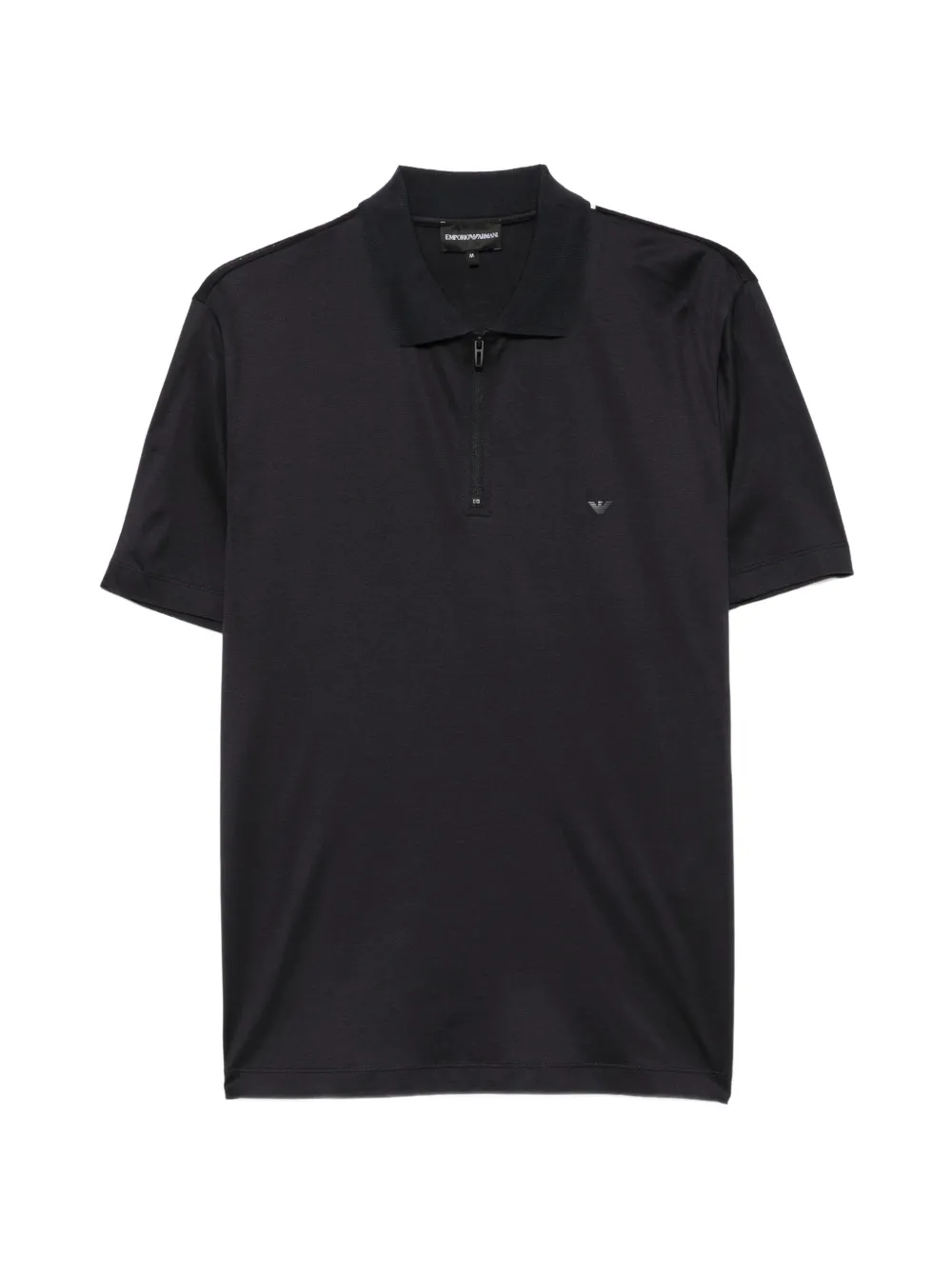 Emporio Armani logo-detail zip-fastening polo shirt - Nero