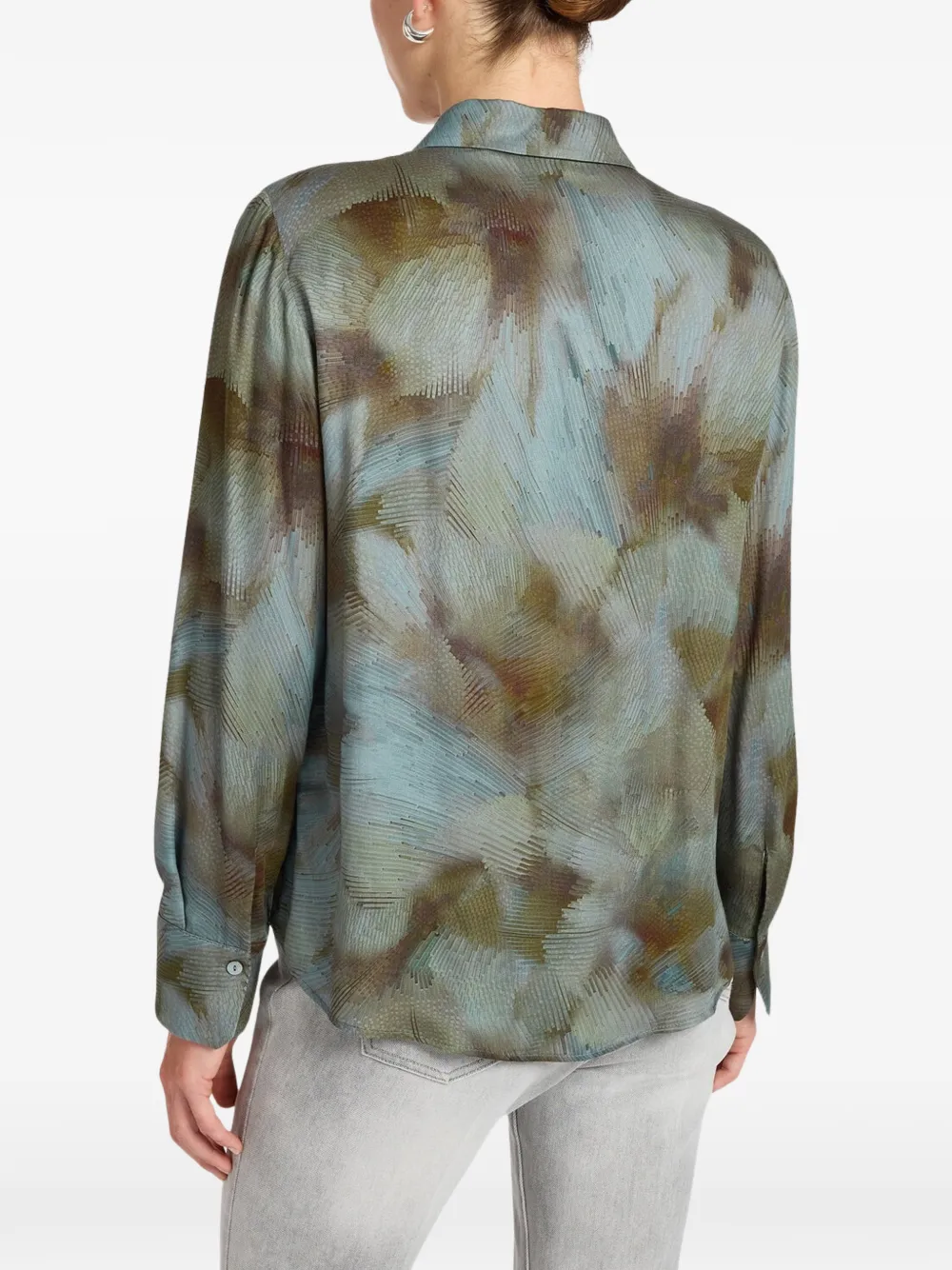 ELENA MIRÒ abstract-print long-sleeve shirt Blauw