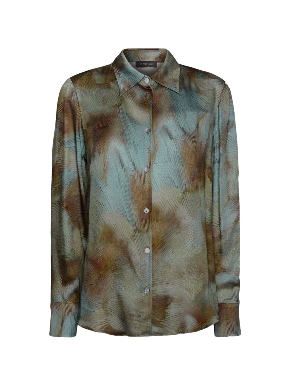 ELENA MIRÒ abstract-print long-sleeve shirt Blauw