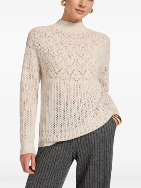 ELENA MIRÒ pointelle-knit mock-neck sweater