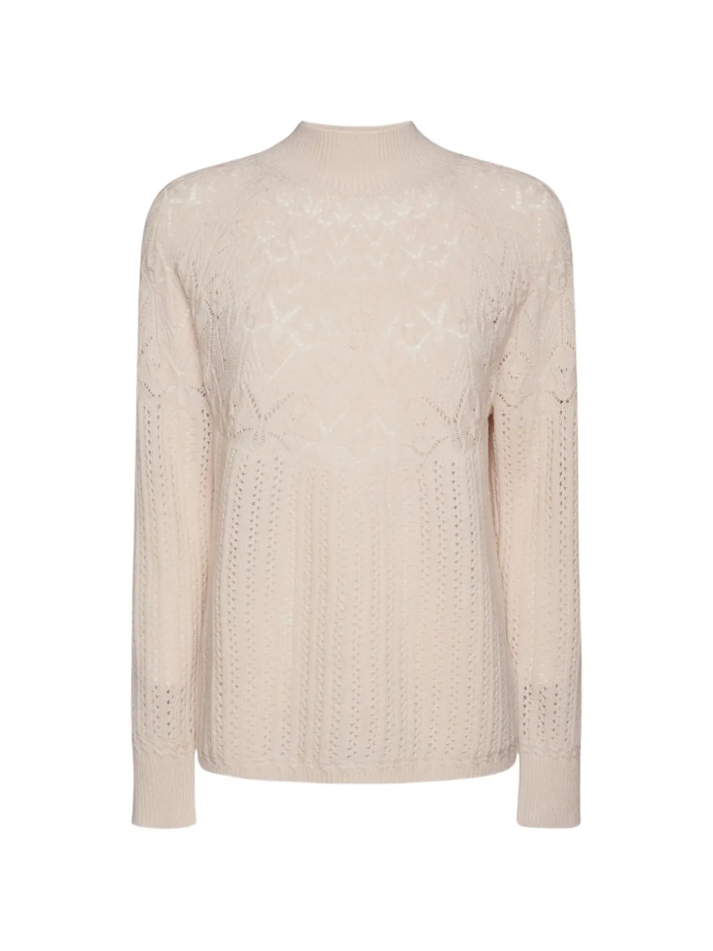 ELENA MIRÒ pointelle-knit mock-neck sweater - Tons neutres