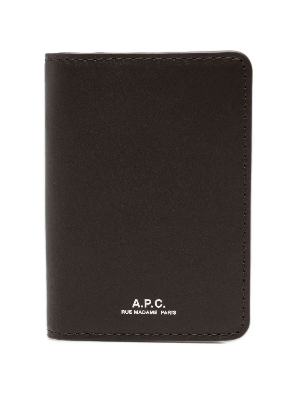 A.P.C. Stefan logo-print cardholder - Marrone
