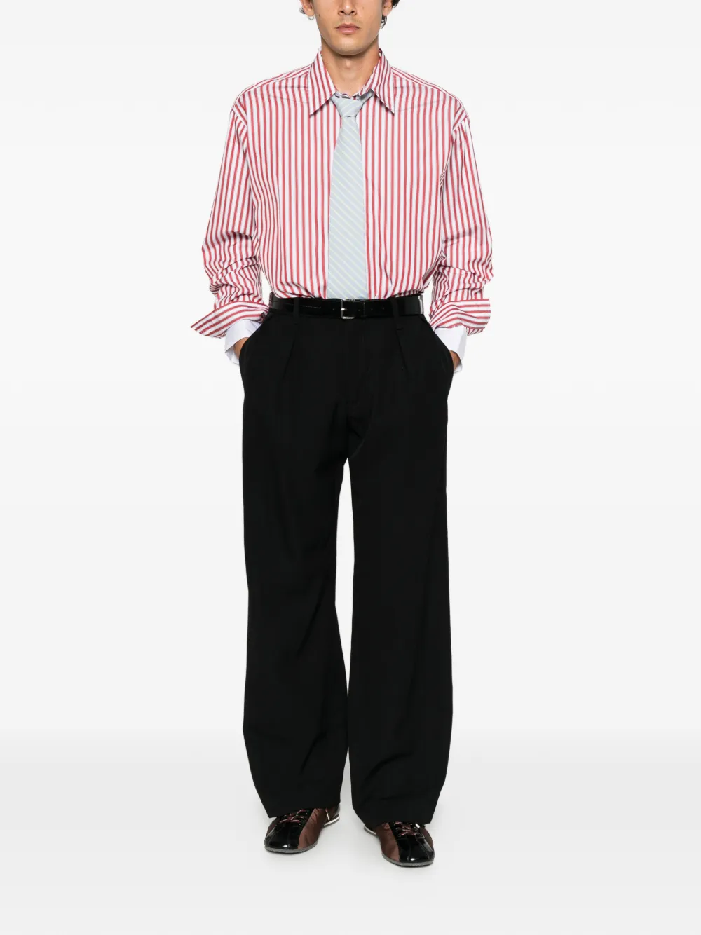 Willy Chavarria pleated wide-leg trousers - Nero